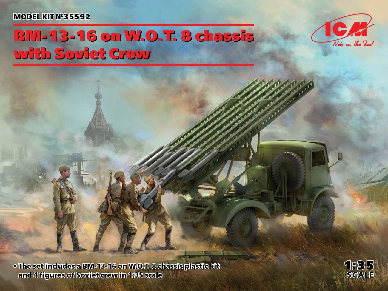 1:35 BM-13-16 on W.O.T. 8 chassis with Soviet Crew