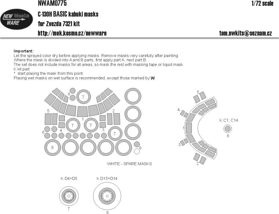 1:72 C-130H Basic kabuki masks