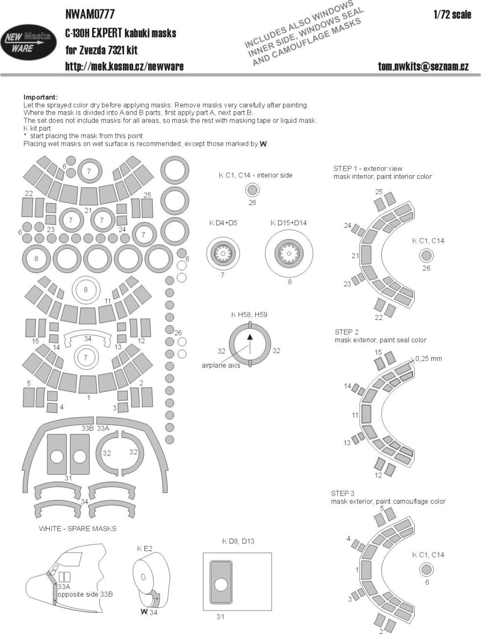 1:72 C-130H Expert kabuki masks