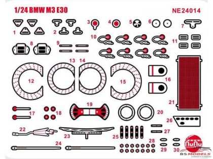 1:24 BMW M3 E30 1993 JTC & 1991 Macau GP Etched detail parts