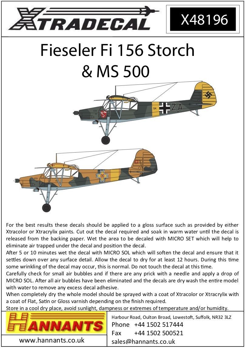 1:48 Fieseler Fi-156C-3 Storch & MS 500
