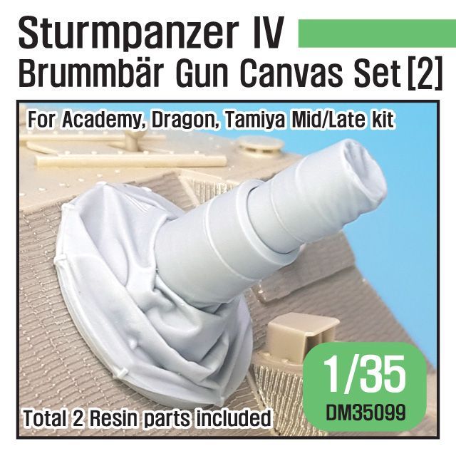1:35 WW2 German Sturmpanzer IV Brummbar main gun Canvas cover(2)-High angle