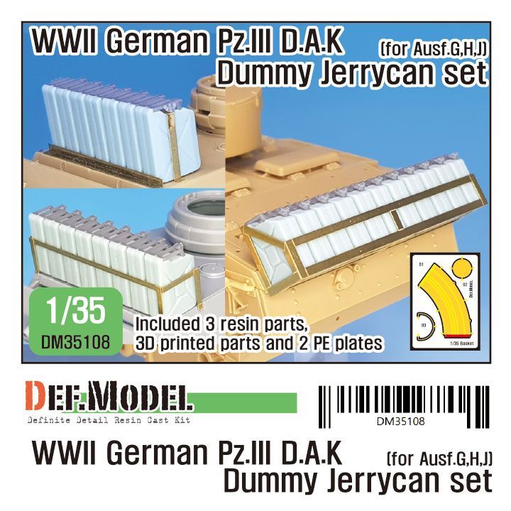 1:35 WWII German Pz.III D.A.K Jerrycan set (for Ausf.G,H,J)