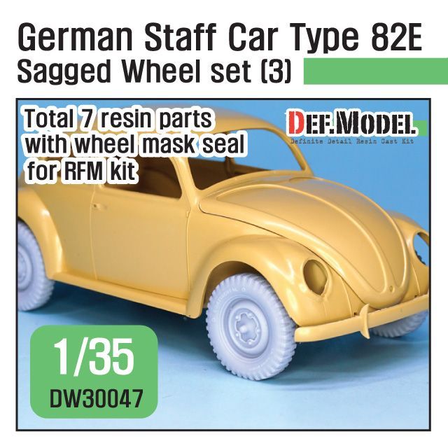 1:35 WW2 German Staff Car Type 82E Sagged Wheel set 03