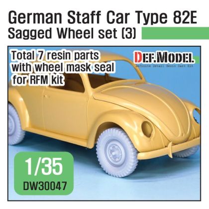 1:35 WW2 German Staff Car Type 82E Sagged Wheel set 03