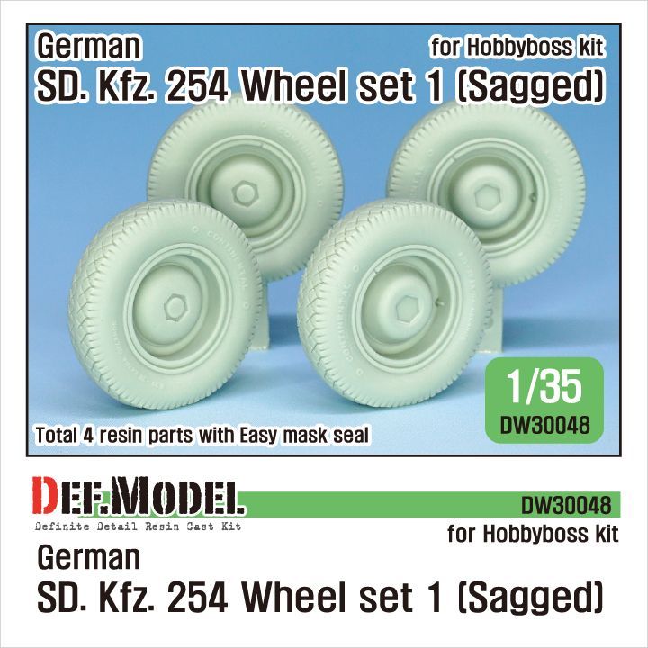 1:48 WW2 German SD.kfz.254 wheel set(1) - sagged
