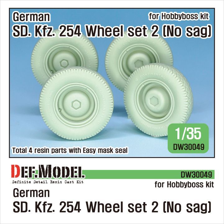 1:35 WW2 German SD.kfz.254 wheel set(2) -No sagged