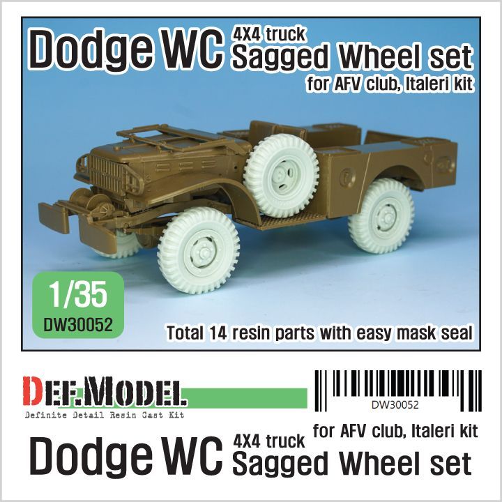 1:35 WW2 U.S Dodge WC 4X4 Sagged wheel set