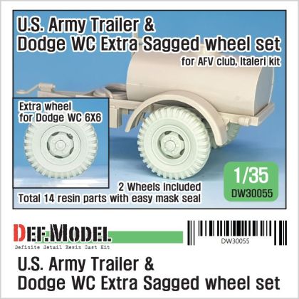 1:35 W2 U.S Army Trailer & Dodge WC Extra Sagged wheel set