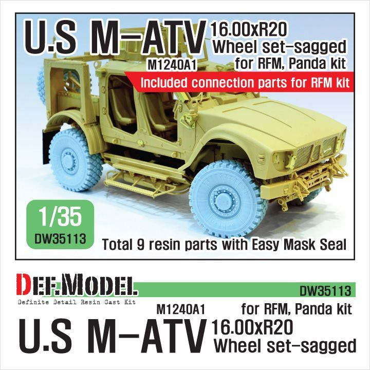 1:35 US M1240A1 M-atv Sagged wheel set