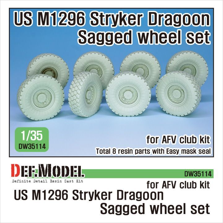 1:35 US M1296 Stryker Dragoon Sagged wheel set