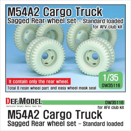 1:35 US M54A2 Cargo Truck Sagged Rear Wheel set- Standard loaded