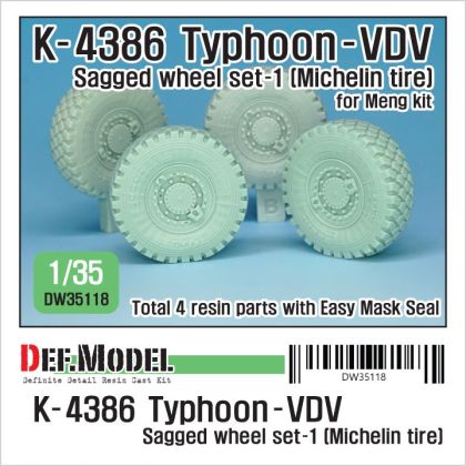 1:35 Russian K-4386 Typhoon-VDV Sagged wheel set-1 (Michelin)