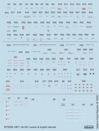 1:72 Mil Mi-24V stencils Russian & English