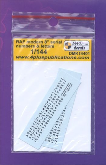 1:144 RAF modern 8 inch serial numbers and letters, 2 sets