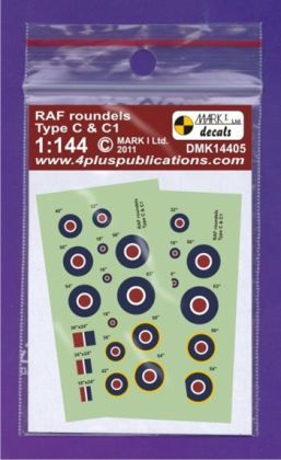 1:144 RAF Type C, C1 roundels, 2 sets