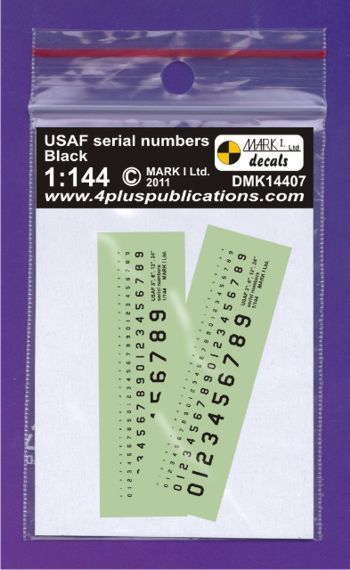 1:144 USAF Black serial numbers (height 3; 6; 12; 24