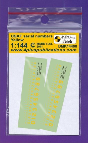 1:144 USAF Yellow serial numbers (height 3; 6; 12; 24