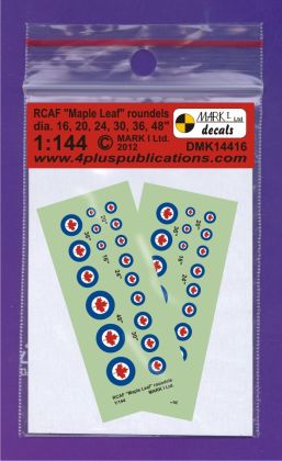 1:144 RCAF Maple Leaf roundels (diameter 16; 20; 24; 30; 36; 48