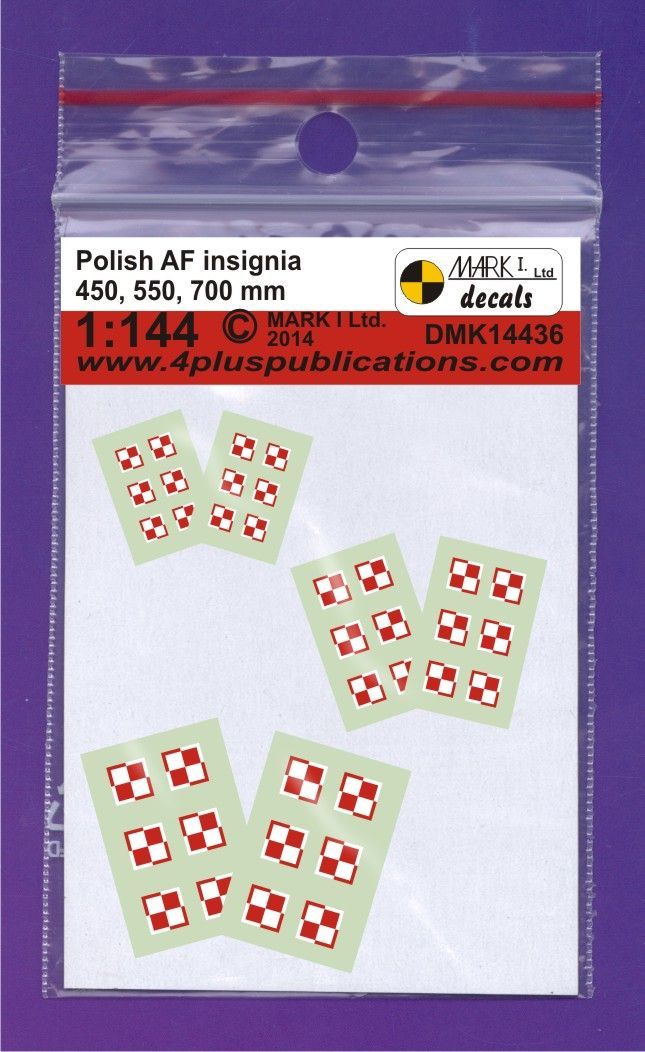 1:144 Polish Air Force Insignia (size: 450, 550, 700 mm), 2 sets