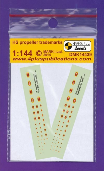 1:144 Hamilton Standard propeller manufacturer logo's, 2 sets