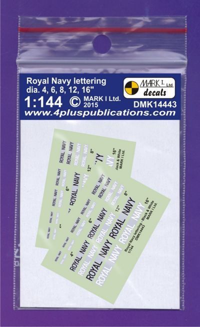 1:144 Royal Navy lettering B&W, 2 sets