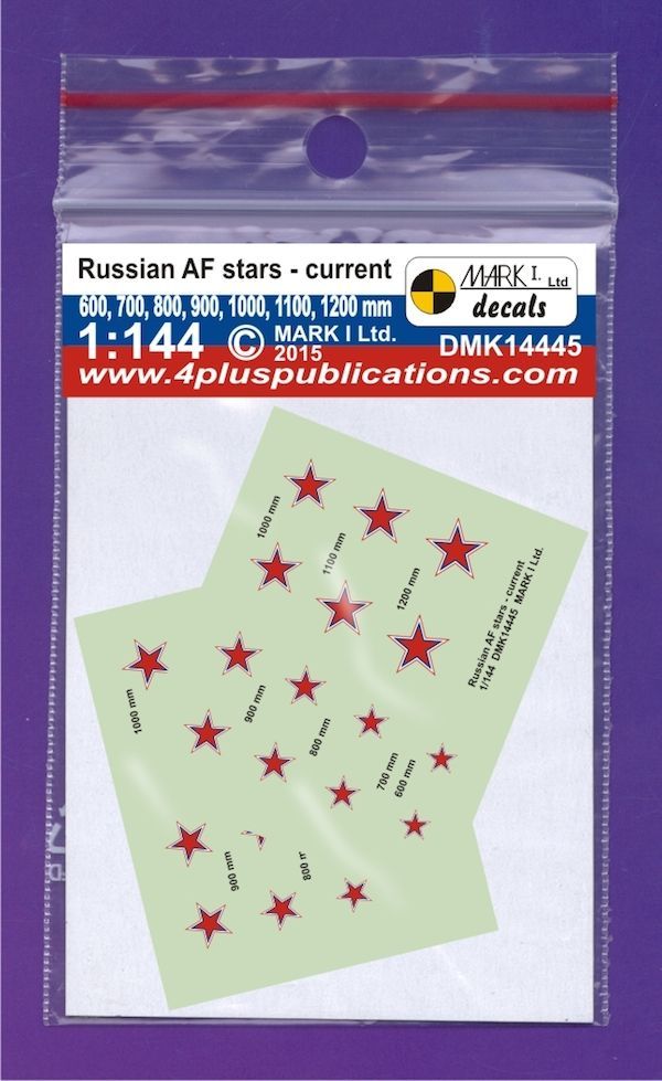 1:144 Soviet Air Force stars, modern (size 600, 700, 800, 900, 1000, 1100, 1200 mm), 2 sets