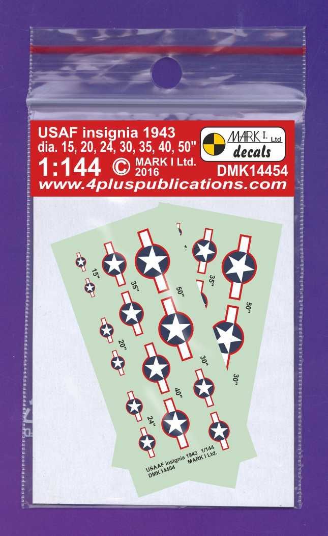 1:144 USAAF Insignia, 1943 (dia 15,20,24,30,35,40,50