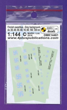 1:144 Finnish Swastikas, Grey background (size 300,400,500,600,700,800,1000,1200 mm), 2 sets