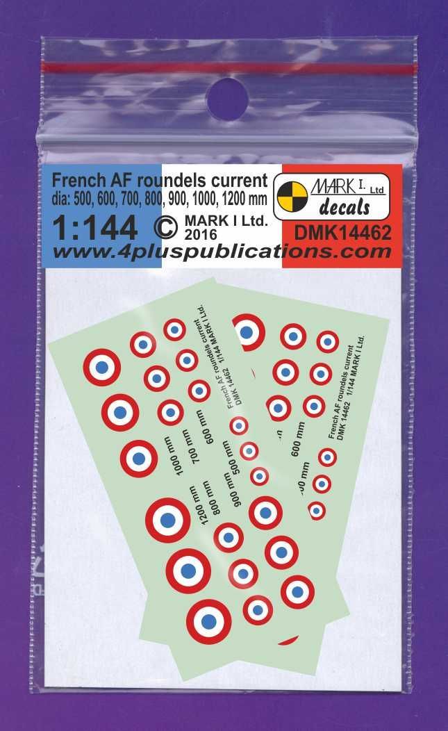 1:144 French Air Force roundels, modern (dia 500,600,700,800,900,1000,1200 mm), 2 sets