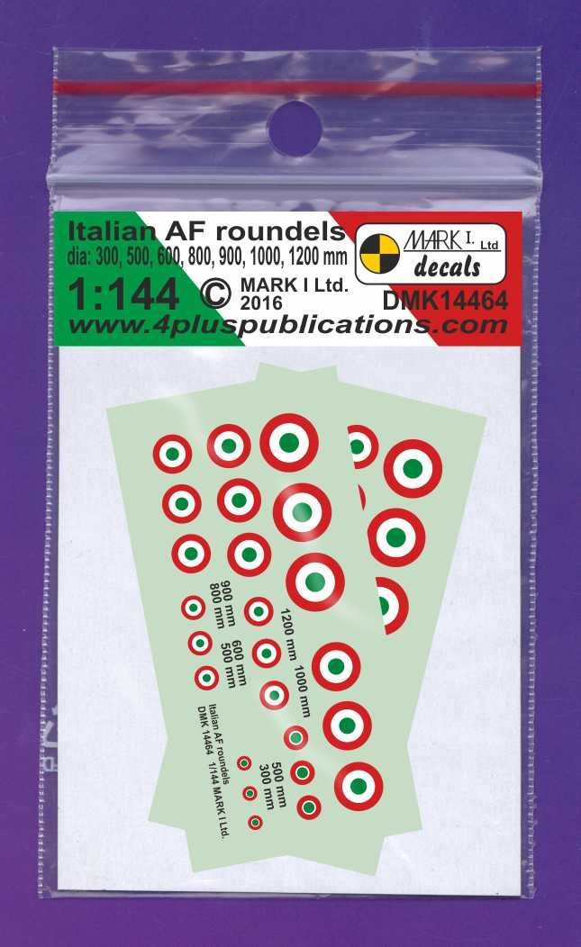 1:144 Italian Air Force roundels (dia 300,500,600,800,900,1000,1200 mm), 2 sets