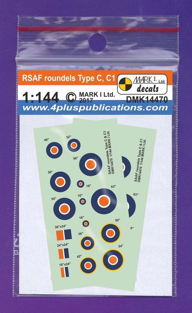 1:144 South African SAAF roundels Type C, C1, 2 sets