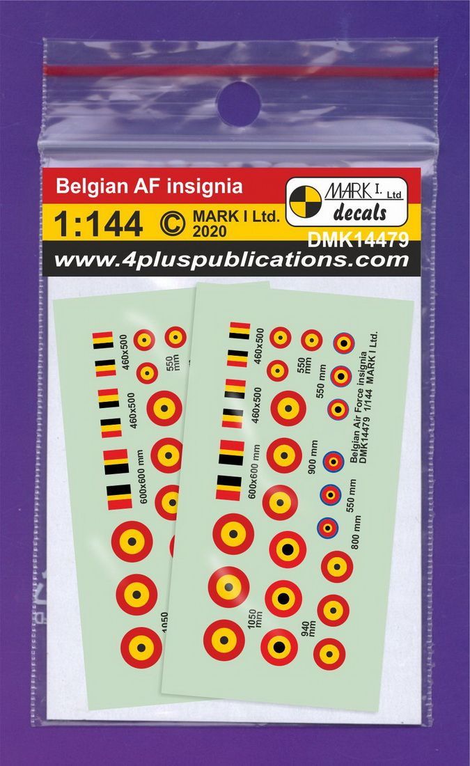 1:144 Belgian Air Force insignia, 2 sets