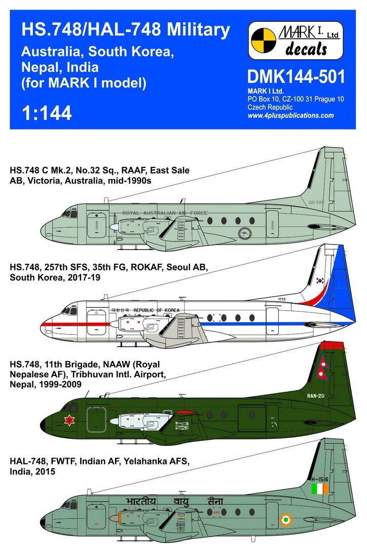 1:144 HS.748/HAL-748 'Military' (Australia, South Korea, Nepal, India)
