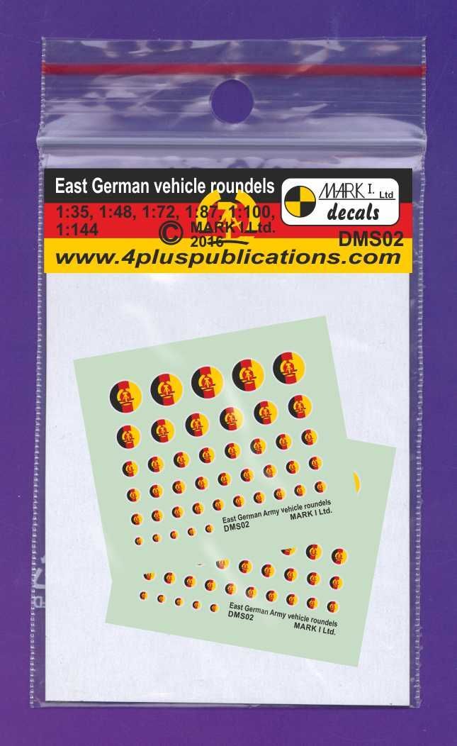 1:144-1:35 East German Army vehicle roundels, 2 sets