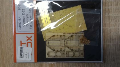 1:350 German Z-32 Destroyer Wooden Deck w/Masking Sheet (for Dragon kit 1065)