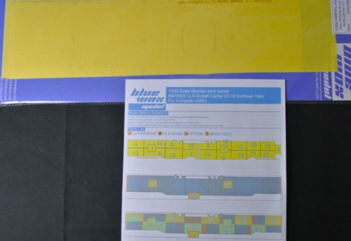 1:350 US Aircraft Carrier CV-10 Yorktown 1944 Deck Masking Sheet (for Trumpeter kit 05603)