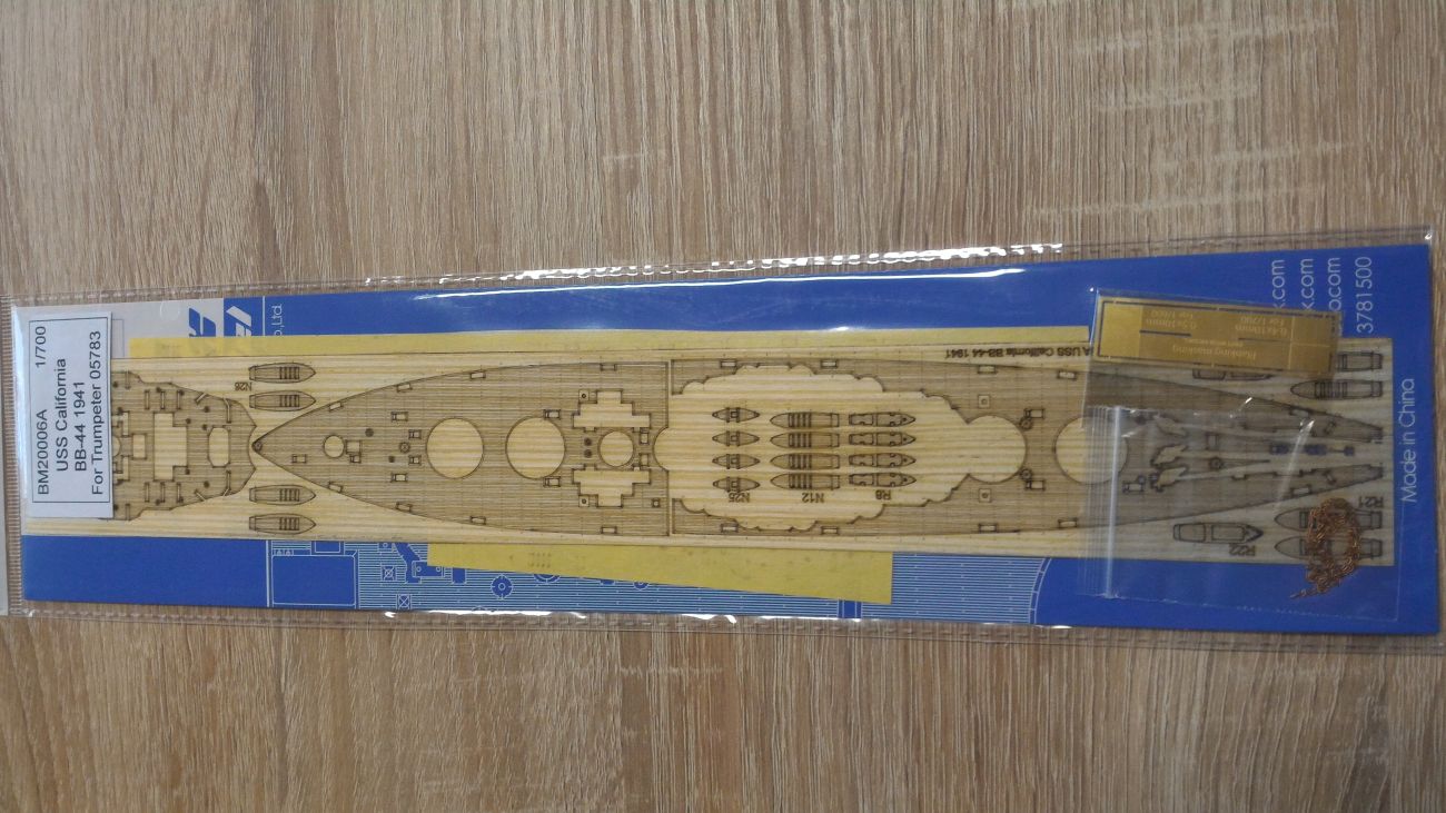 1:700 USS California BB-44 1941 Wooden Deck w/Paint Masks & PE (for Trumpeter kit 05783)