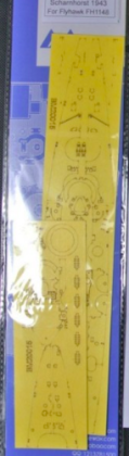 1:700 German Battleship Scharnhorst 1943 Deck Masking Sheet (for Flyhawk kit FH1148)