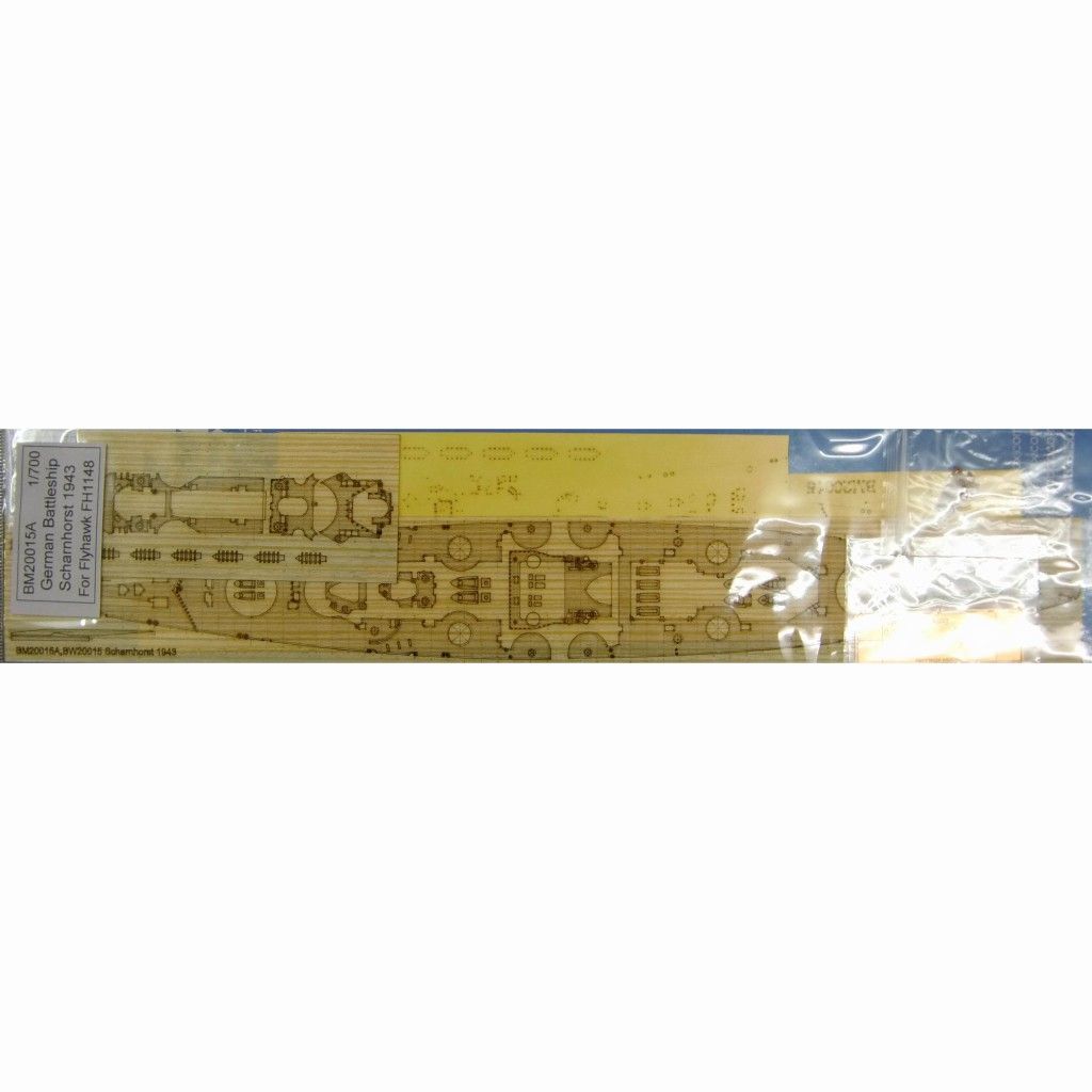 1:700 German Scharnhorst 1943 Wooden Deck w/Masking Sheet & PE (for Flyhawk kit FH1148)
