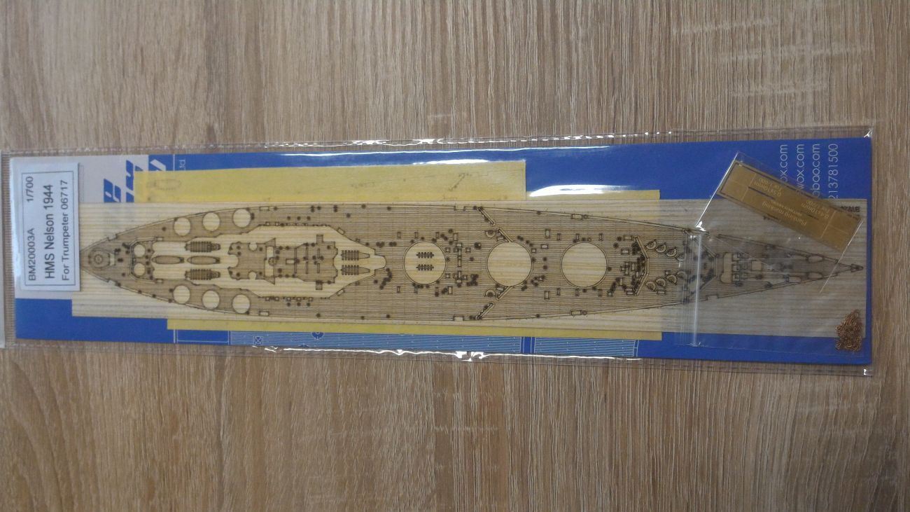 1:700 HMS Nelson 1944 Wooden Deck, Masking Sheet, Planking Masks (for Trumpeter 06717)