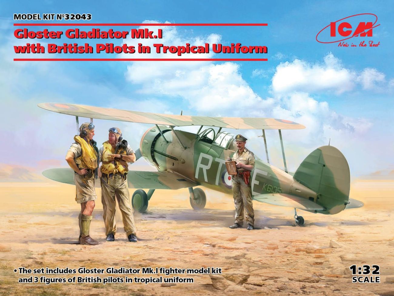 1:32 Gloster Gladiator Mk.I with British Pilots in Tropical Uniform