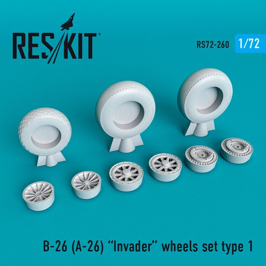 1:72 B-26 (A-26) Invader wheels set type 1