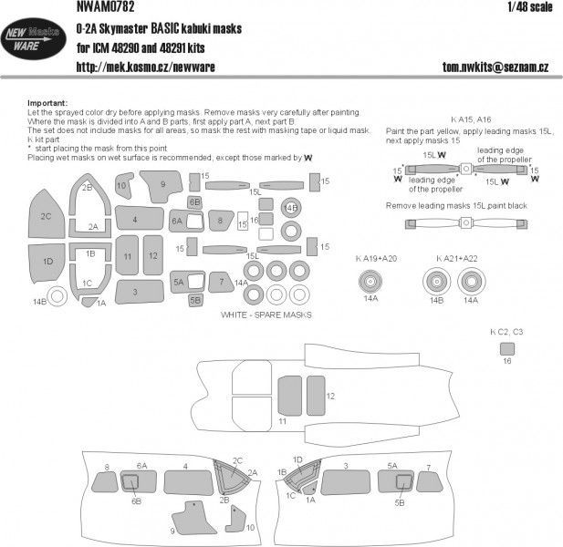 1:48 O-2A Skymaster BASIC kabuki masks