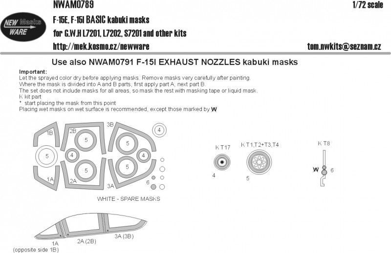 1:72 F-15E, F-15I BASIC kabuki masks