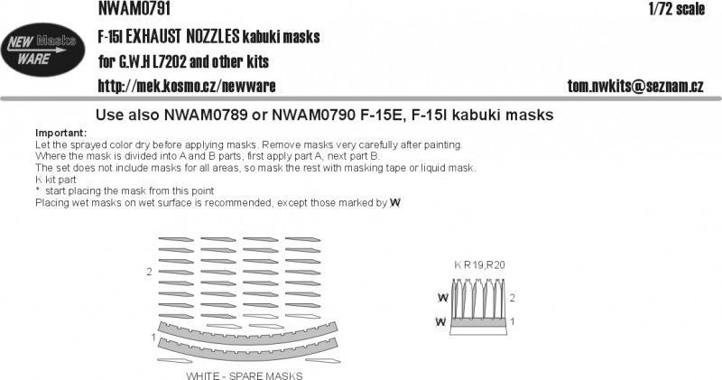 1:72 F-15I EXHAUST NOZZLES kabuki masks