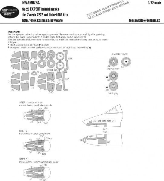 1:72 Su-25 EXPERT kabuki masks