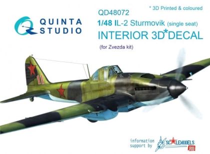 1:48 Il-2 Single seat Interior 3D Decal