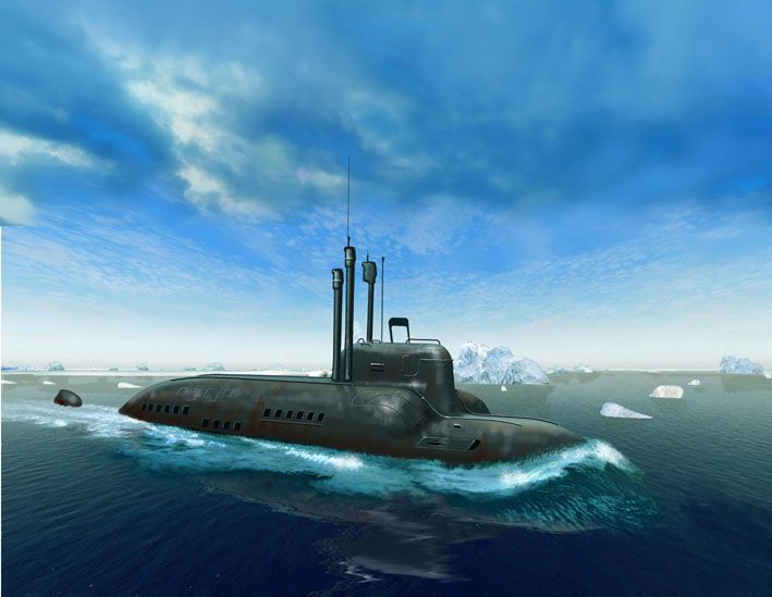 1:144 Soviet midget submarine Piranha