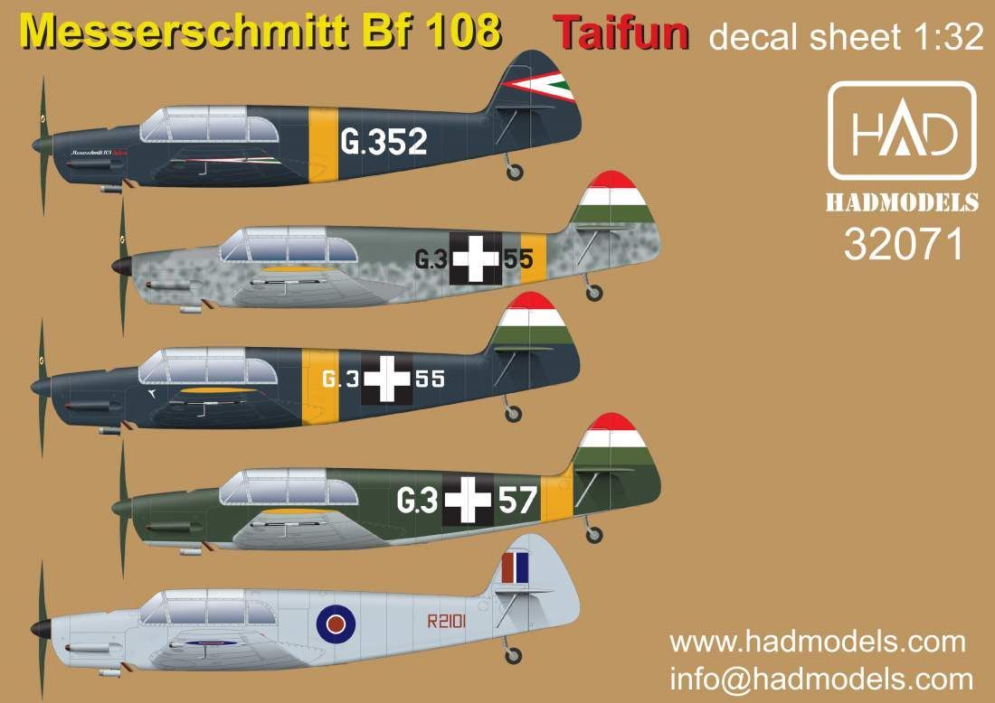 1:32 Messerschmitt 108 Taifun decal sheet